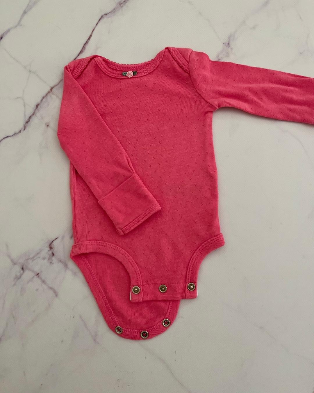 Carters navy, white and pink long sleeve rose baby grow Newborn