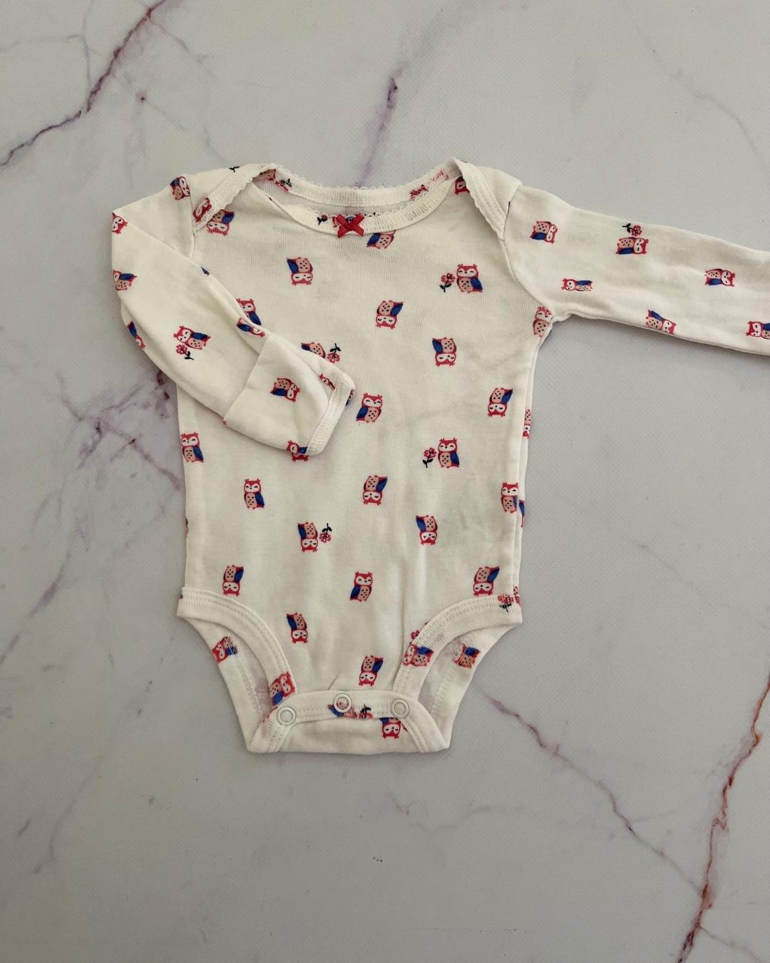 Carters white owl long sleeve baby grow Newborn