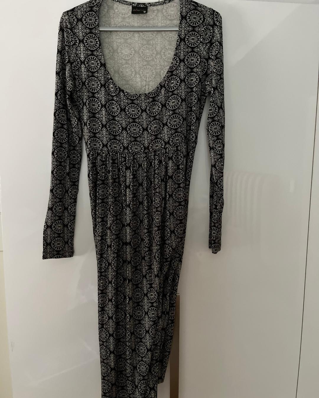 Cherry Melon black maternity patterned dress Small