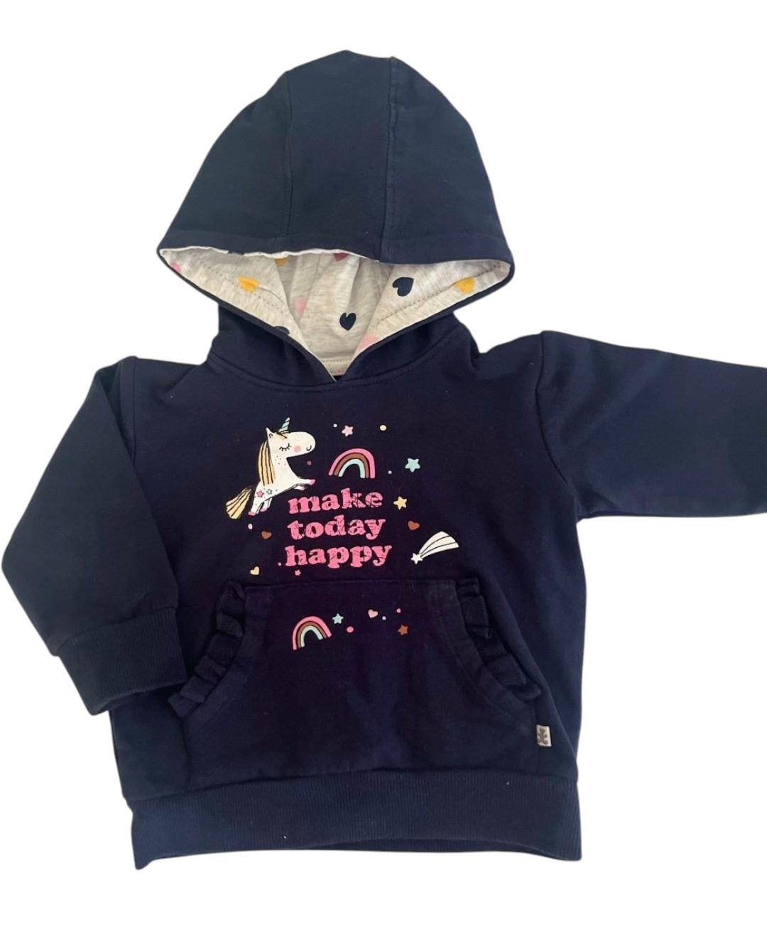 Woolworths blue unicorn hoodie 3/6M