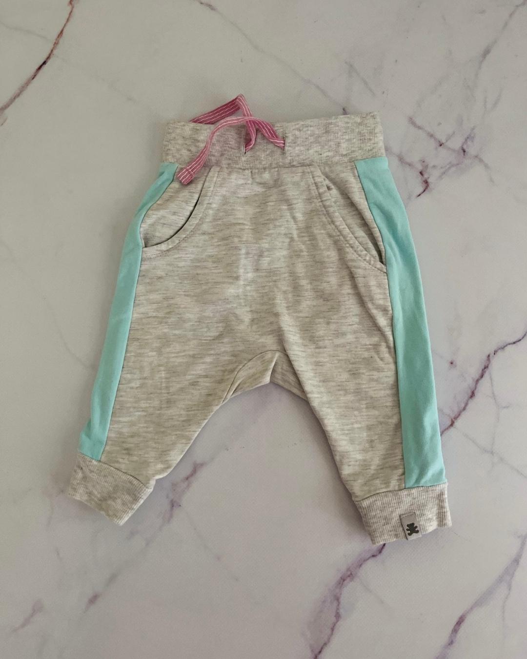 Woolworths grey, green and pink pants 3/6M