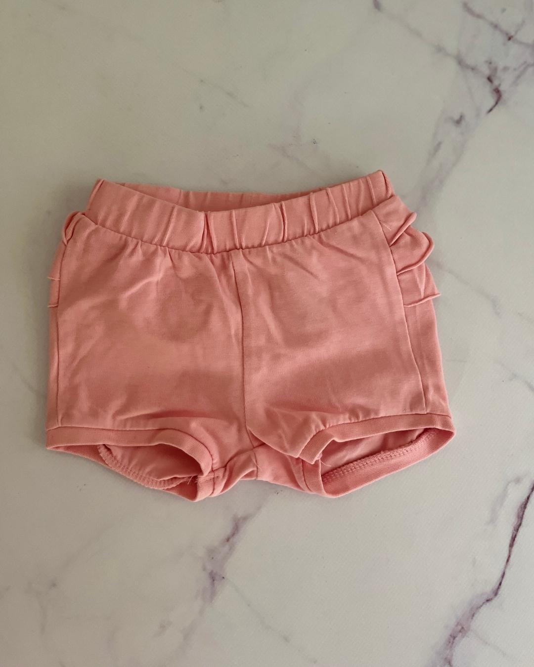 H&M pink frilly shorts 4/6M