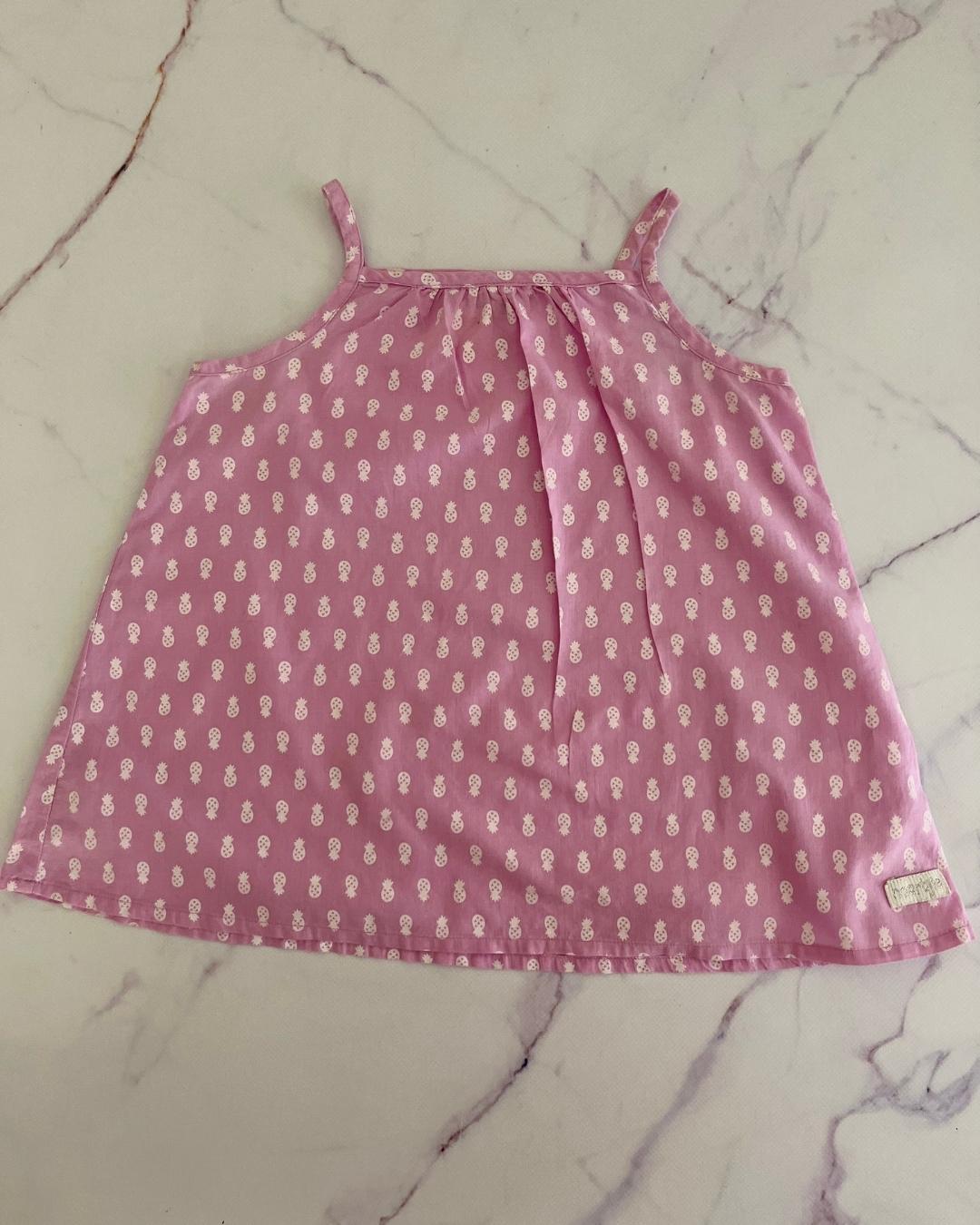 Naartjie pink pineapple dress 4/5Y