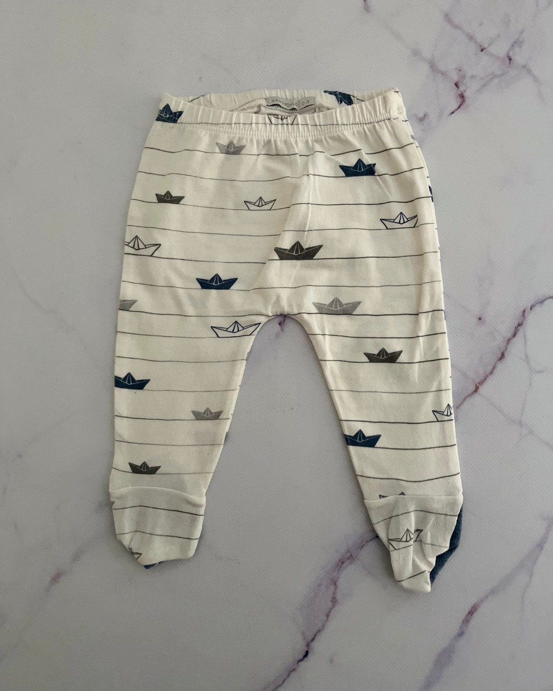 Earth Child white boat pants 0/3M