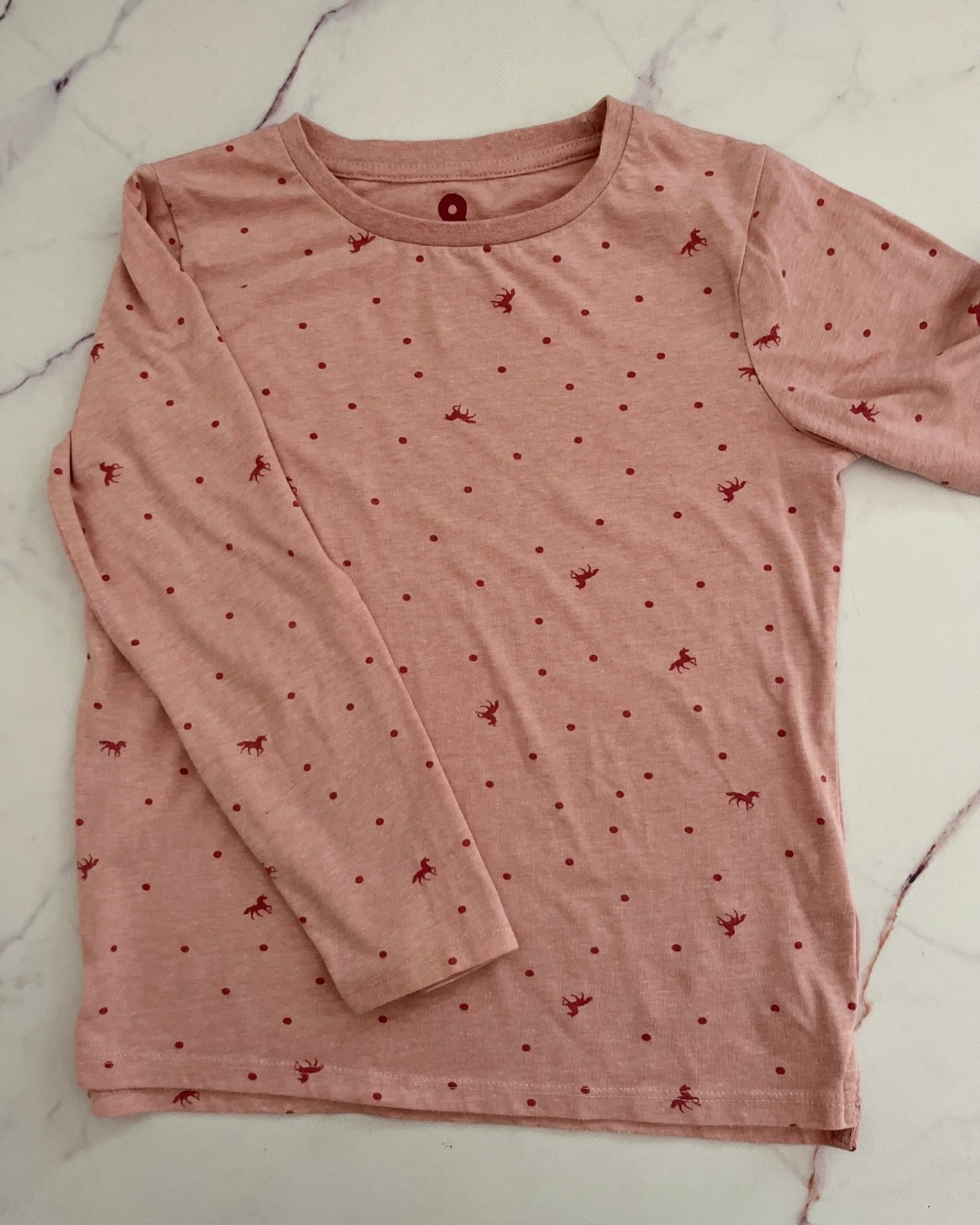 Cotton On pink unicorn long sleeve T shirt 8Y