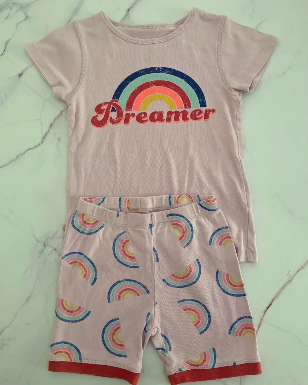Cotton On pink rainbow Dreamer pajama set 6Y