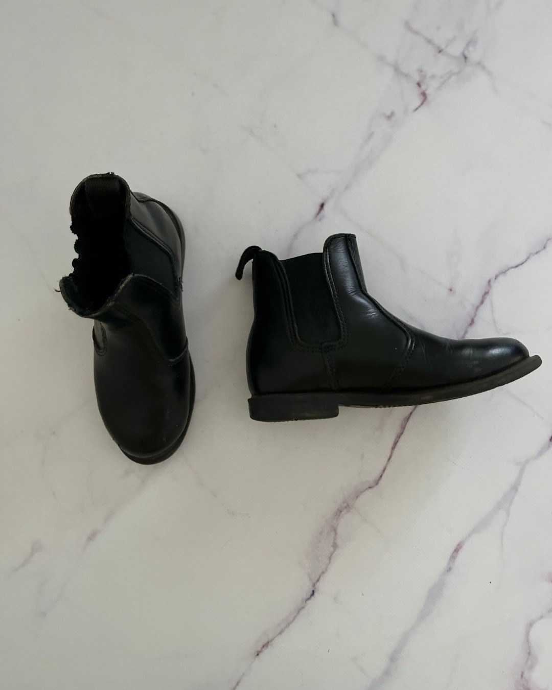 Black leather boots Size 11