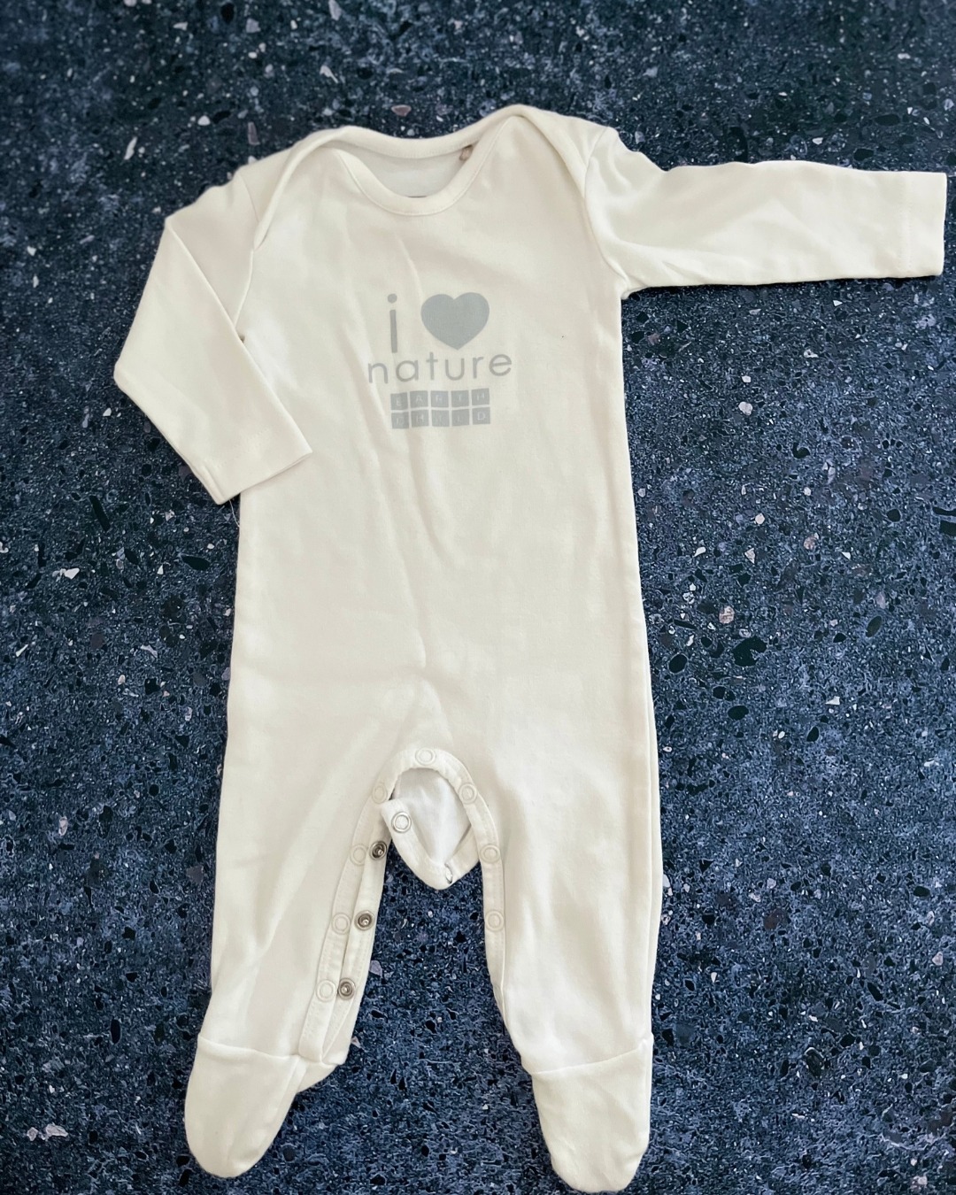 Earth Child white ' I Love Nature' onesie 0/3M