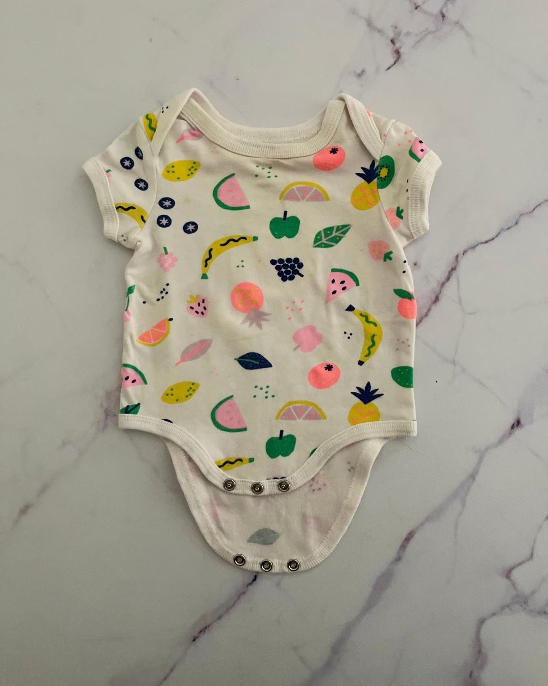 Cotton On white fruit baby grow 0/3M