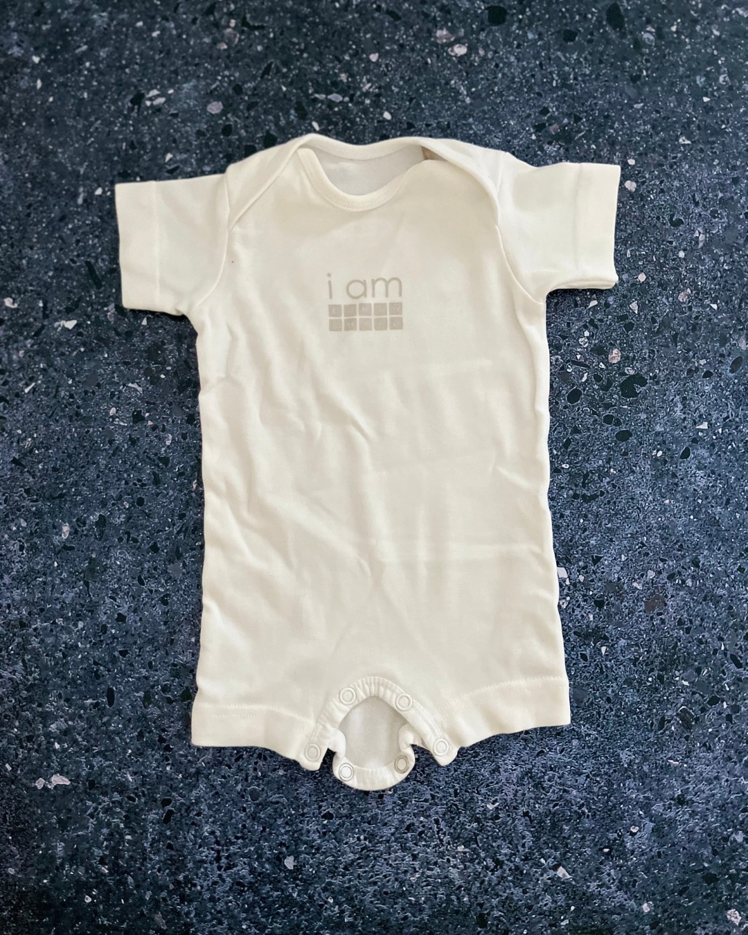 Earth Child white 'I Am' romper 0/3M