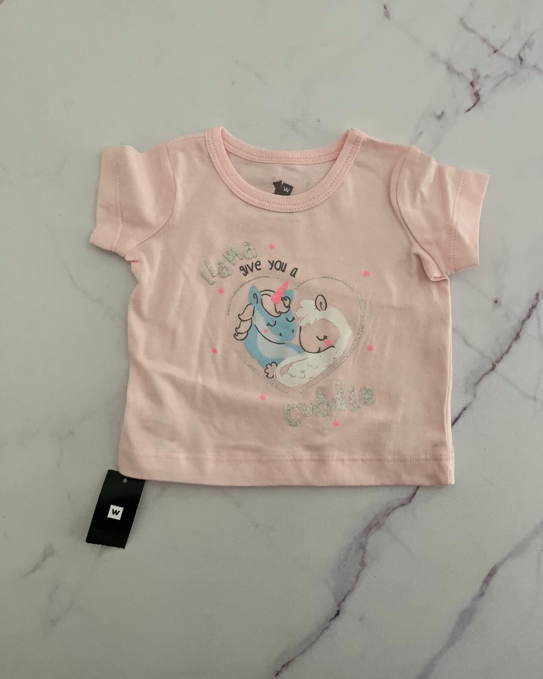 *NEW* Woolworths pink unicorn and llama T shirt 1/3M
