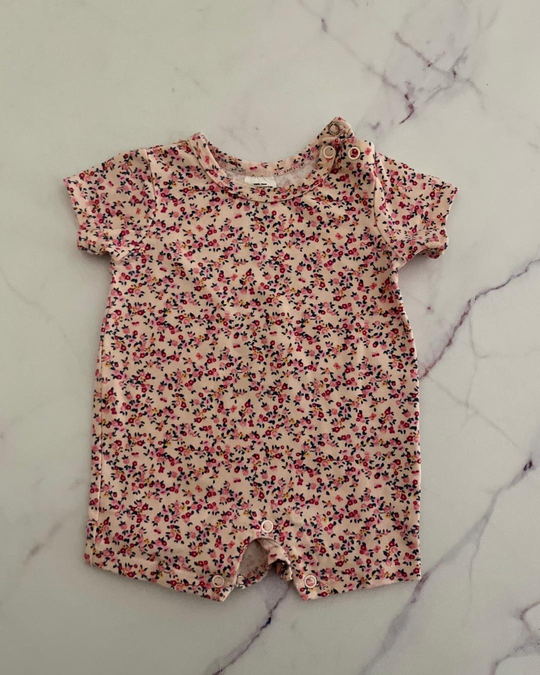 Cotton On peach floral romper Newborn