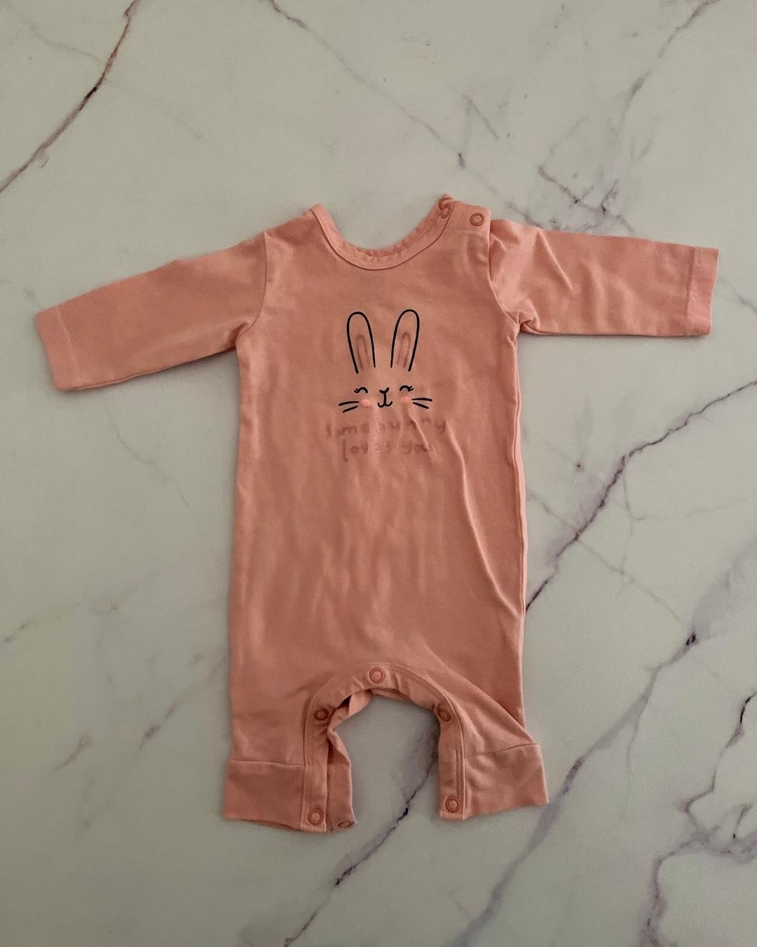 Woolworths pink 'Somebunny Loves You' onesie Newborn