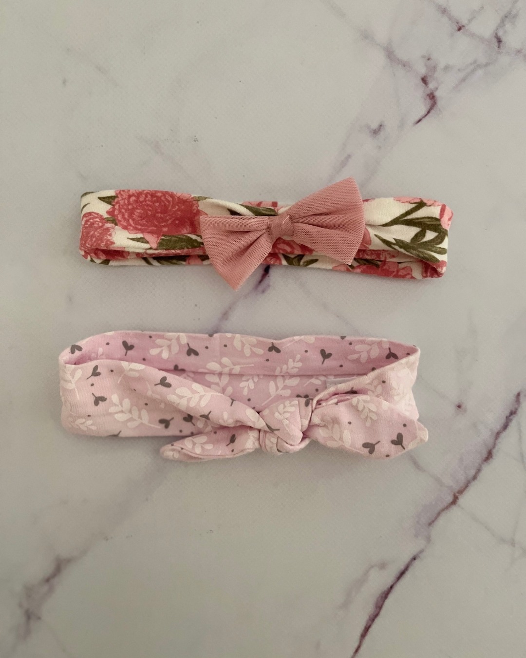 Pink floral headbands