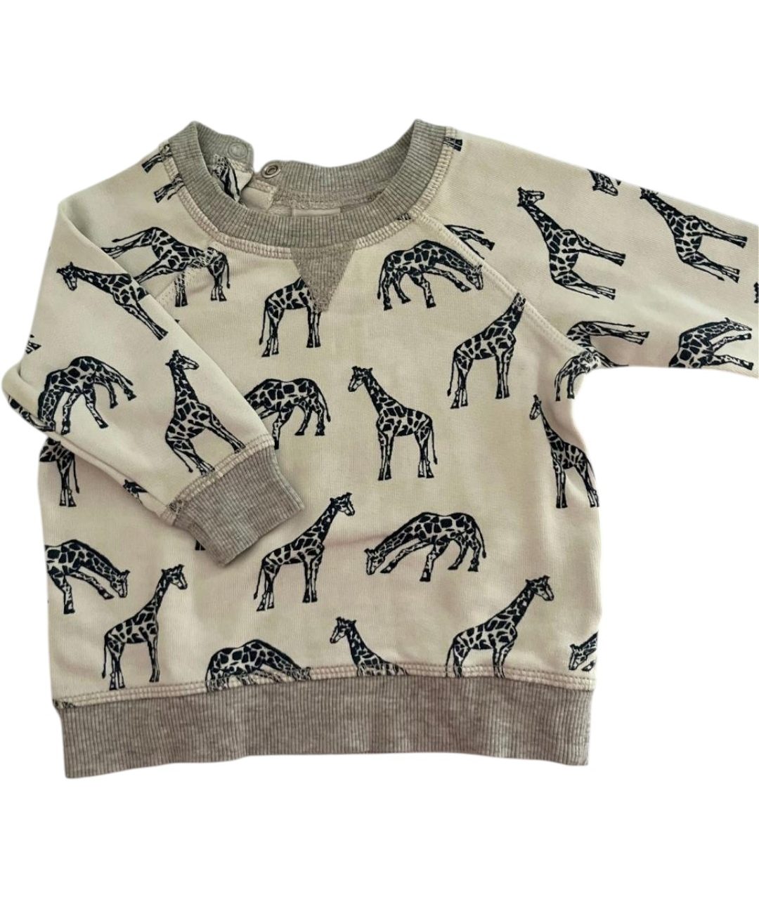 H&M white giraffe sweater 4/6M