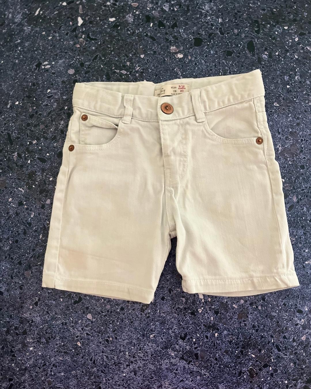 Zara beige denim shorts 9/12M