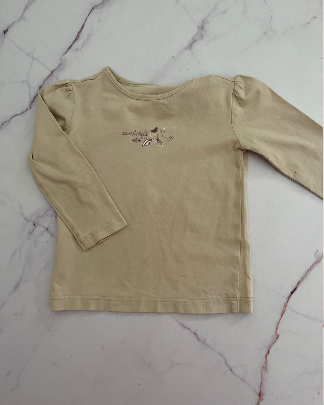 Earth Child beige long sleeve T shirt 2/3Y