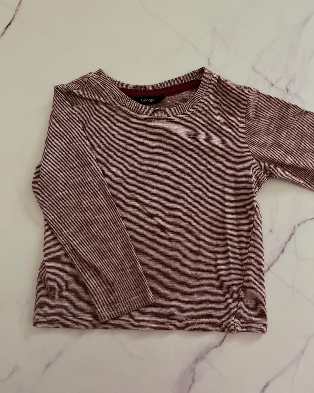 George purple striped melange long sleeve T shirt 2/3Y