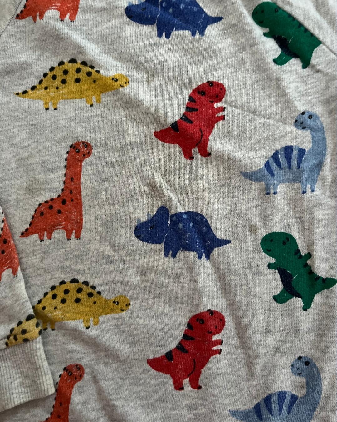 H&M grey dinosaur sweater 2/3Y - Image 2