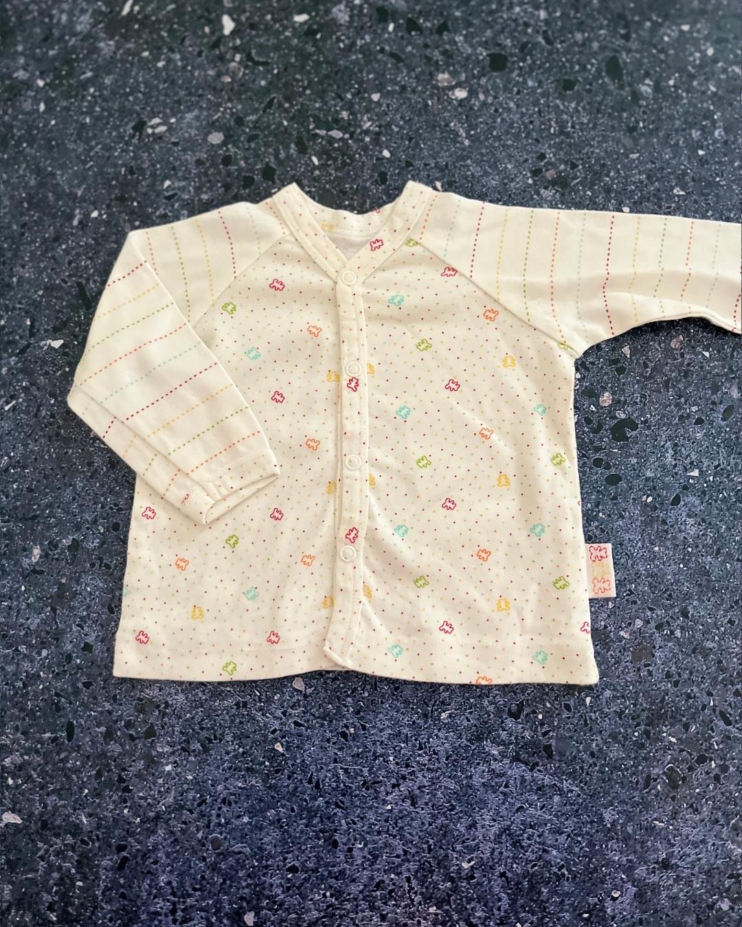 Woolworths white bear long sleeve T shirt 3/6M