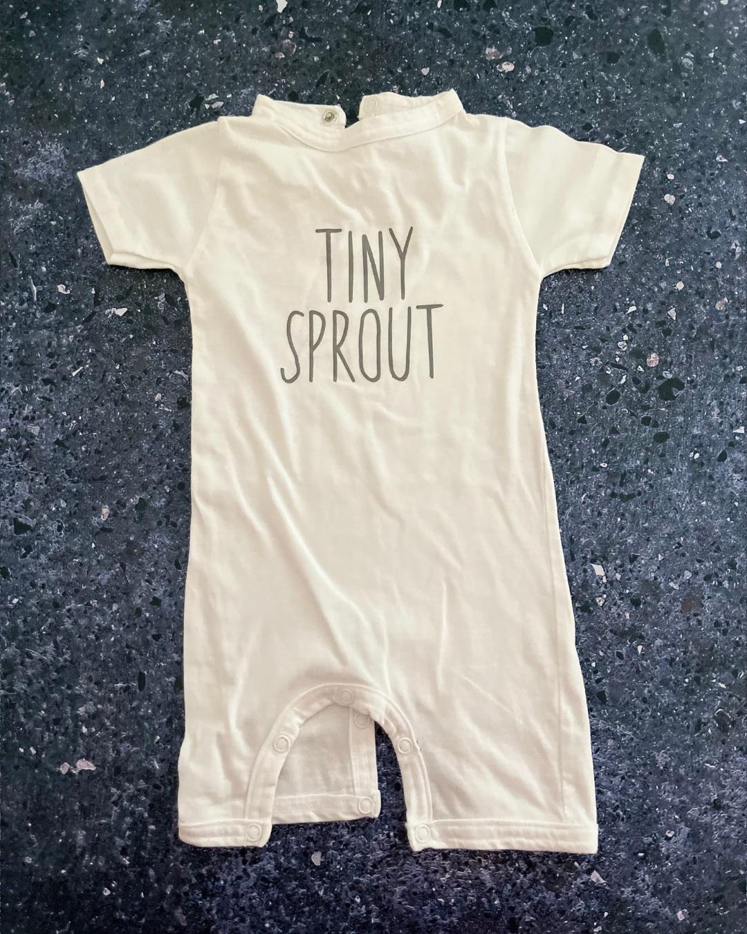 Tiny Sprouts white romper 6/12M