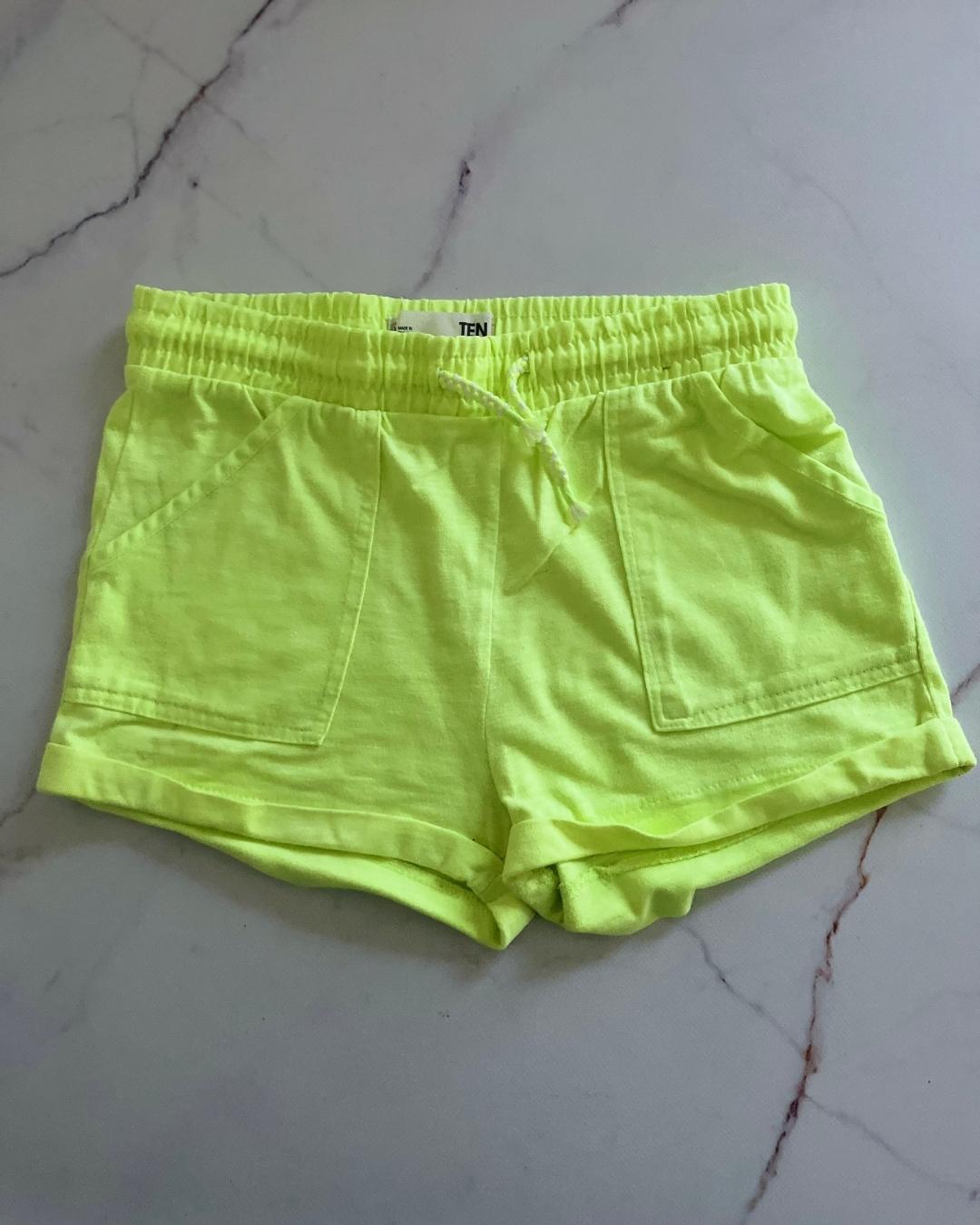 Cotton On lumo green shorts 10Y
