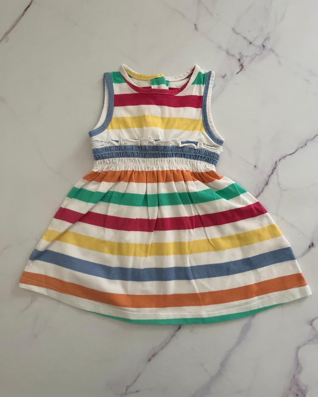 Mothercare white, red, yellow, green, orange an blue dress 3/6M