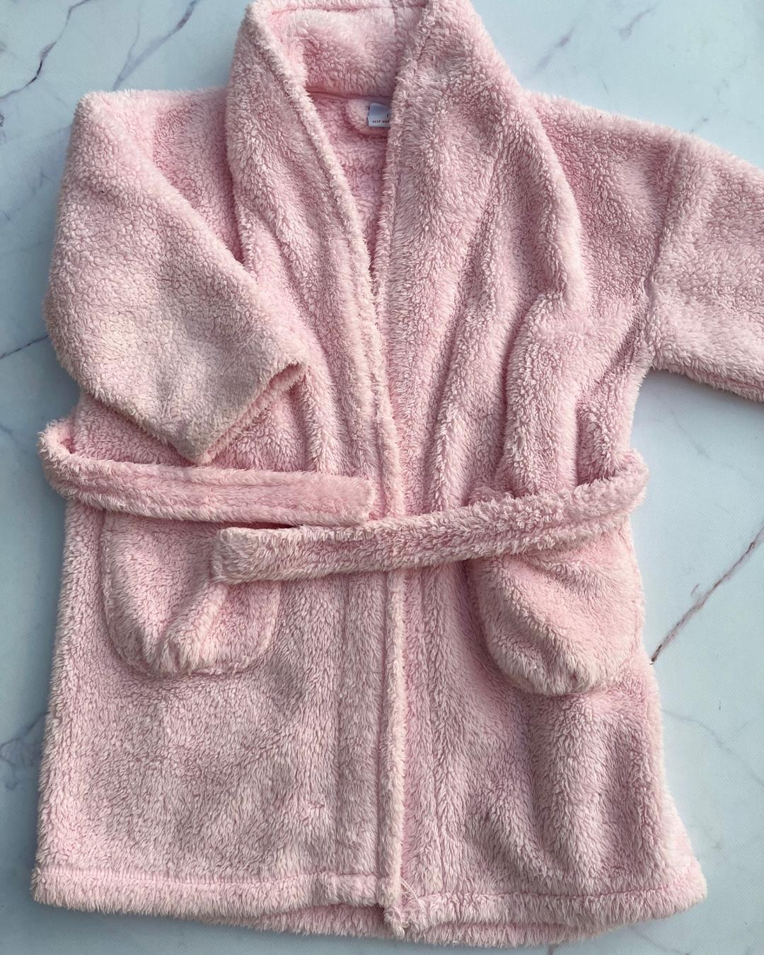 Next pink fleece gown 18/24M
