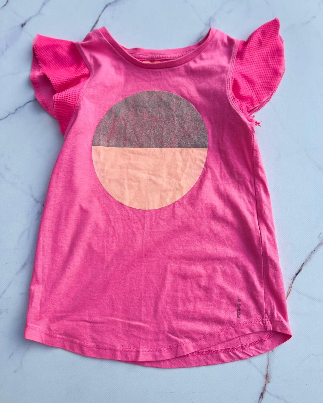 Cotton On pink glitter circle top 7/8Y