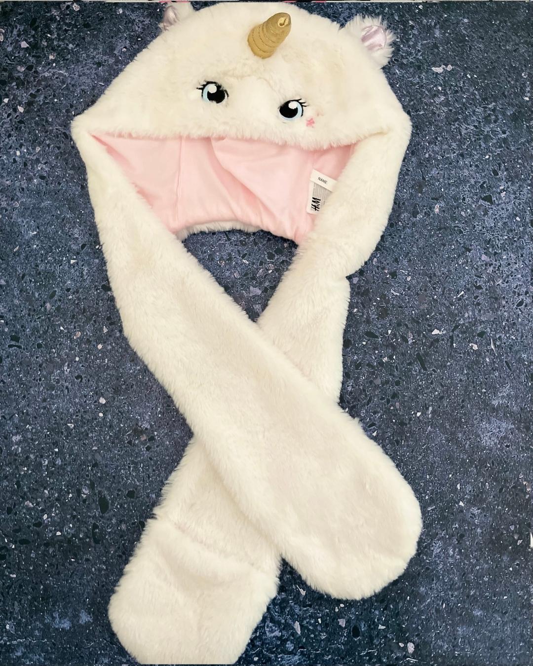 H&M fleece unicorn snood 10Y