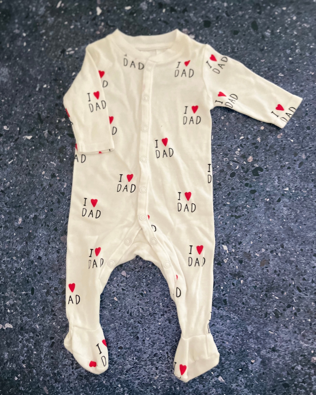 H&M white I Love Dad onesie 0/1M
