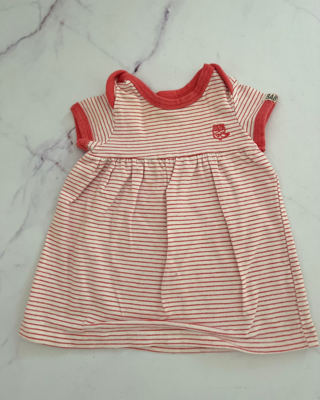 Cotton On orange and white striped dress 0/3M