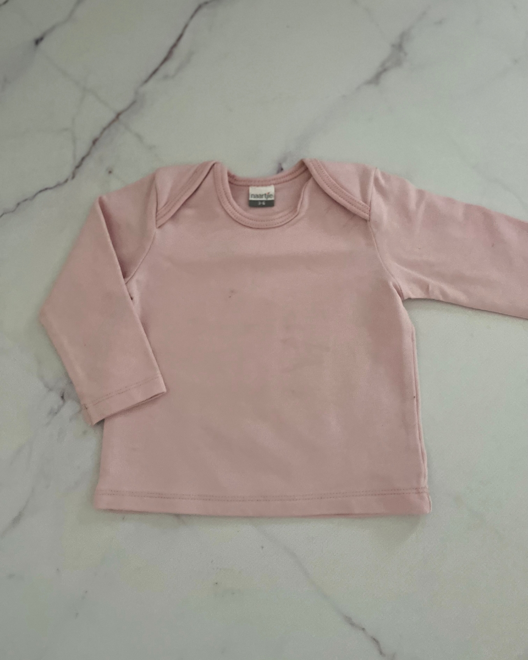 Naartjie pink long sleeve T shirt 3/6M