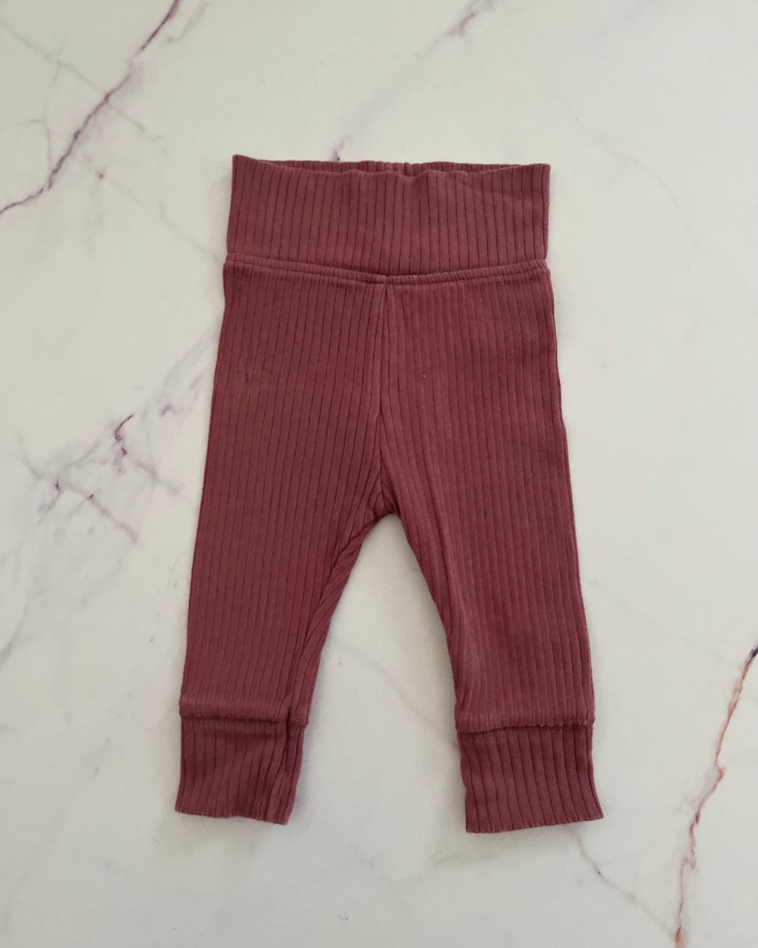 Cotton On purple ribbed pants 0/3M