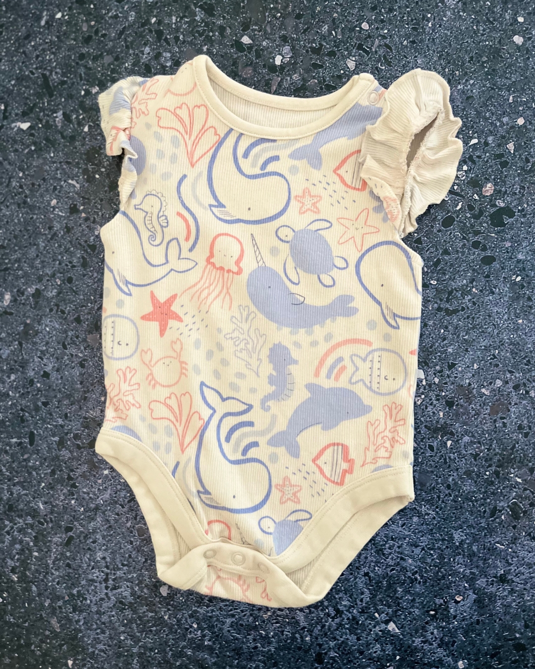 George white whale baby grow 3/6M
