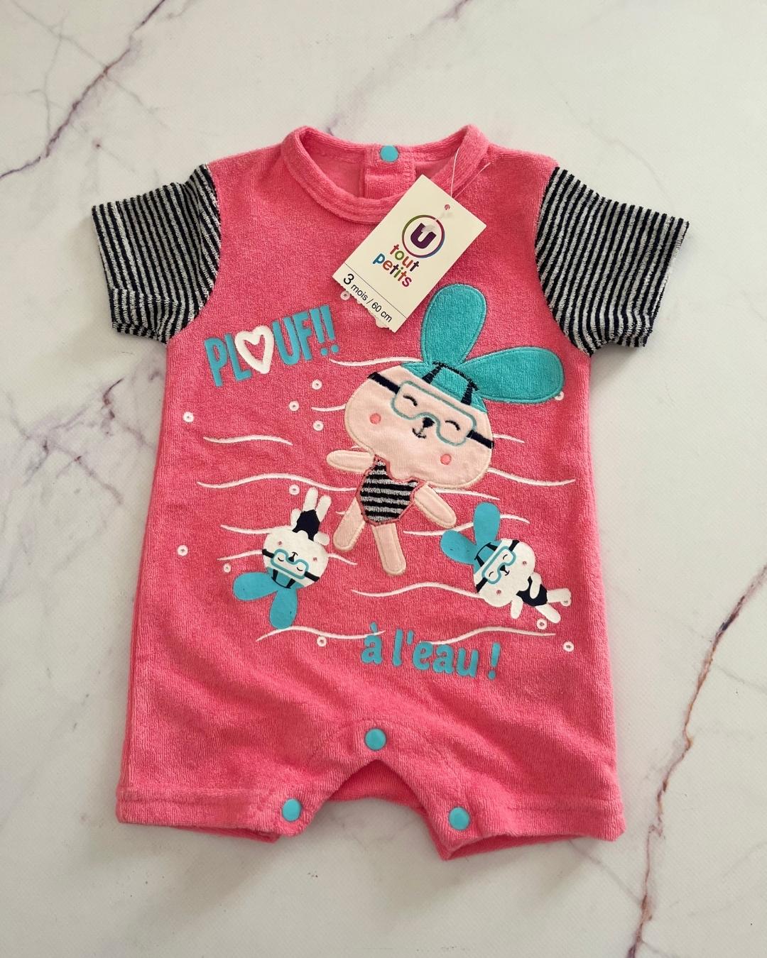 *NEW* Tout Petits pink bunny romper 3M