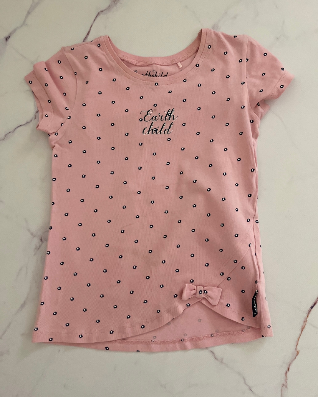 Earth Child pink flower T shirt 5/6Y