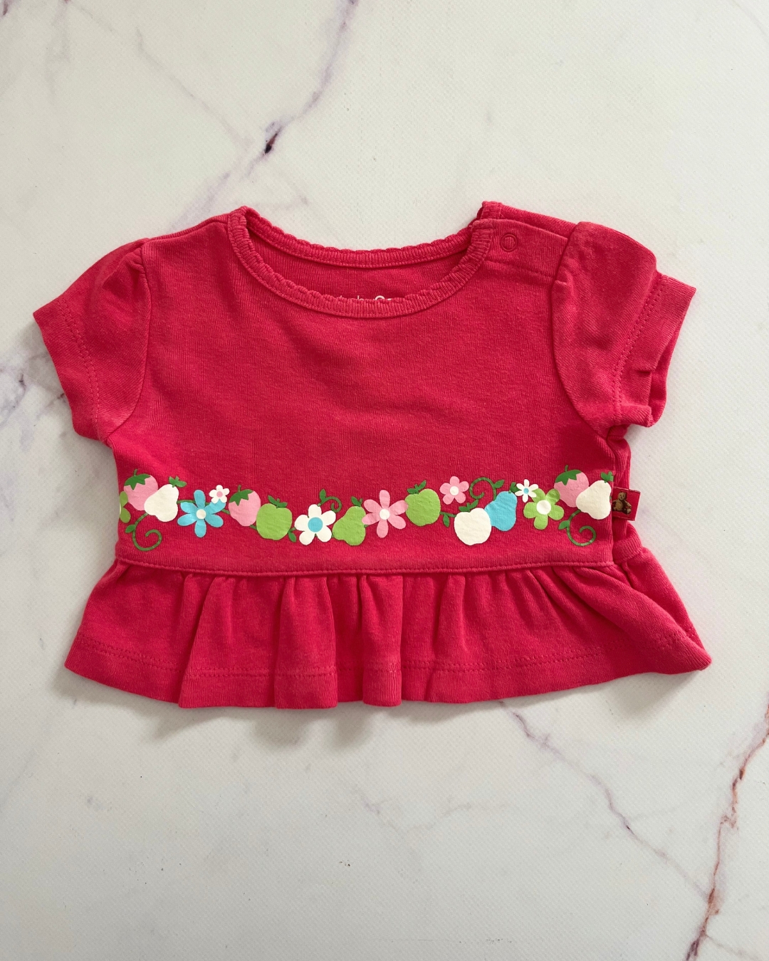 Gap pink flower top 0/3M
