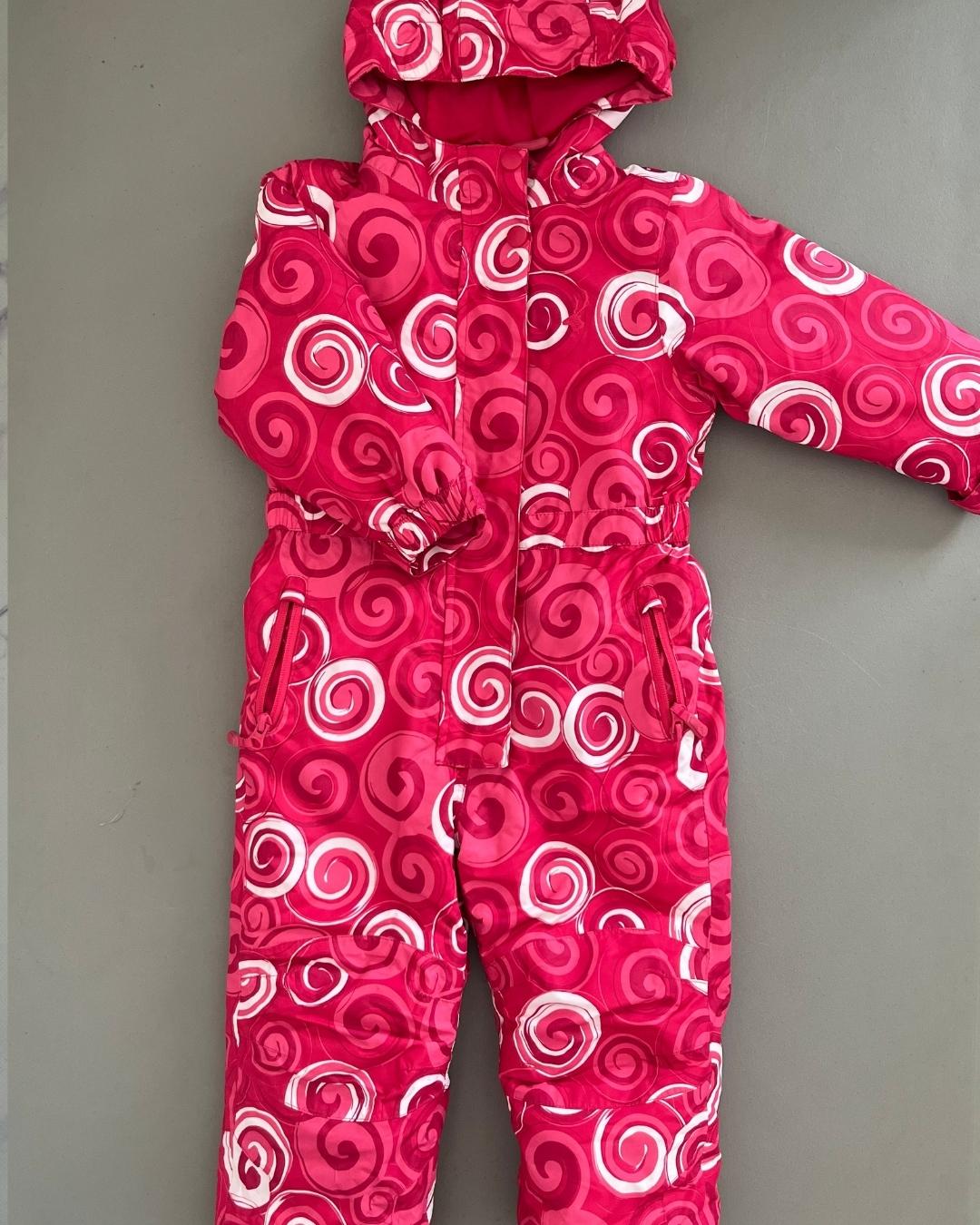 Alpine pink swirl pattern winter suit 2Y