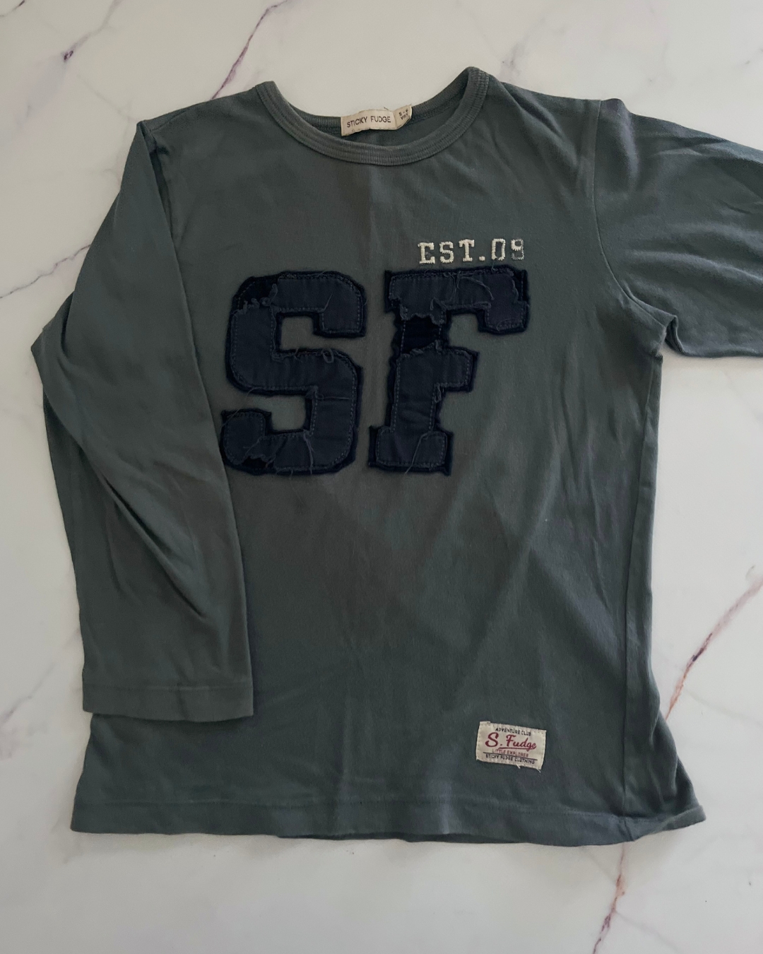 Sticky Fudge green SF long sleeve T shirt 5/6Y