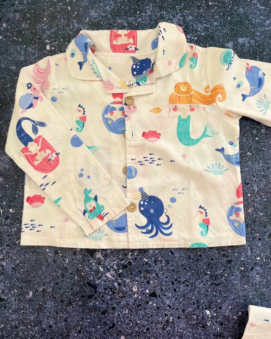 Kapas white mermaid pajama set 4/5Y - Image 2