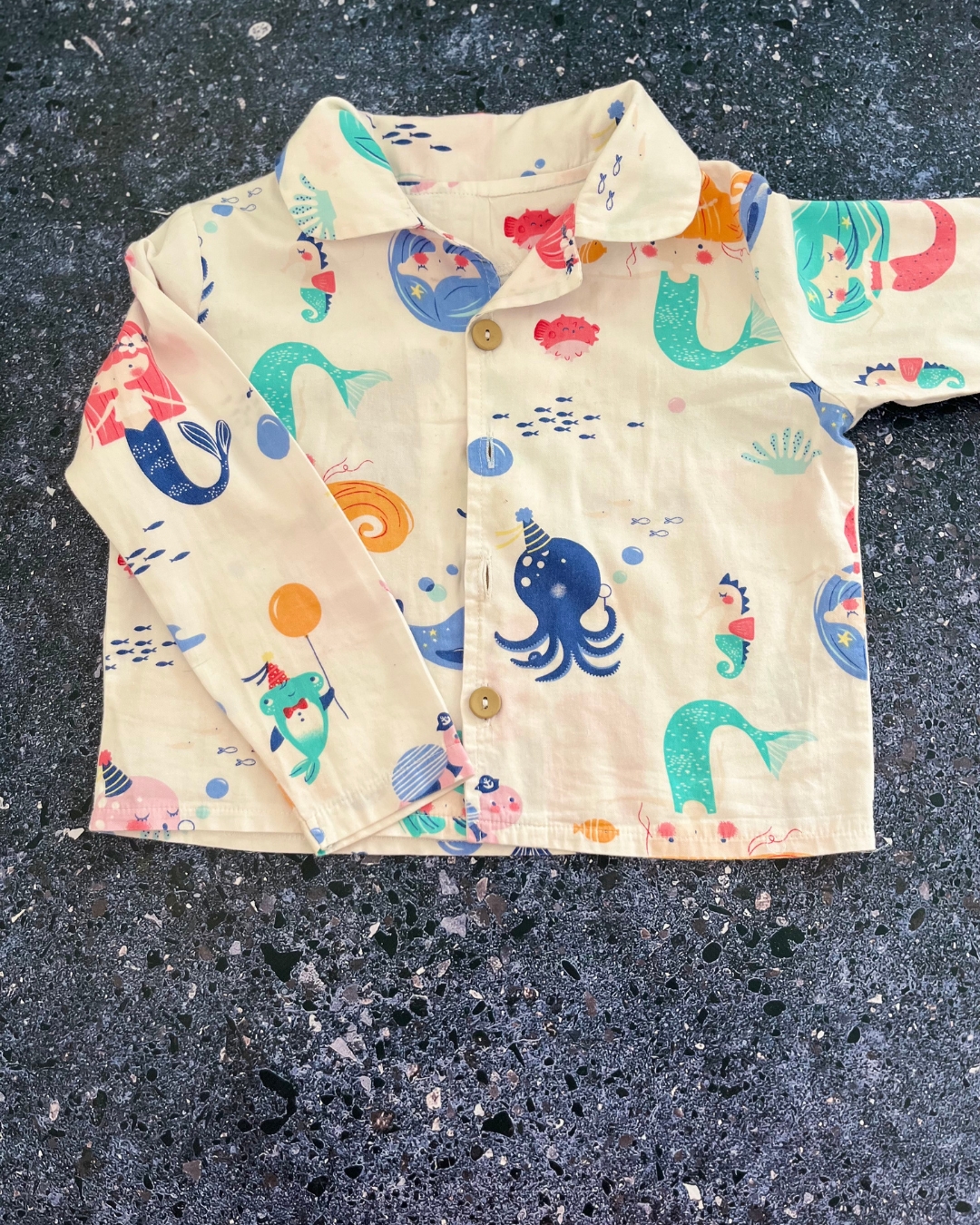 Kapas white mermaid pajama set 4/5Y - Image 2