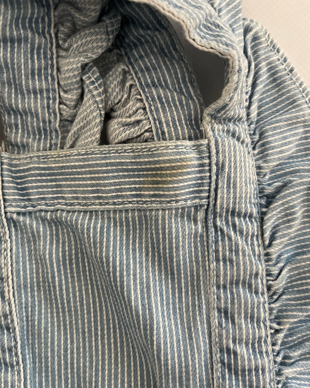 Country Road blue and white striped romper 3/6M - Image 2