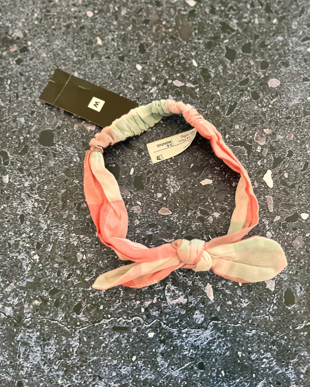 *NEW* Woolworth pink and green checked headband 3/6M