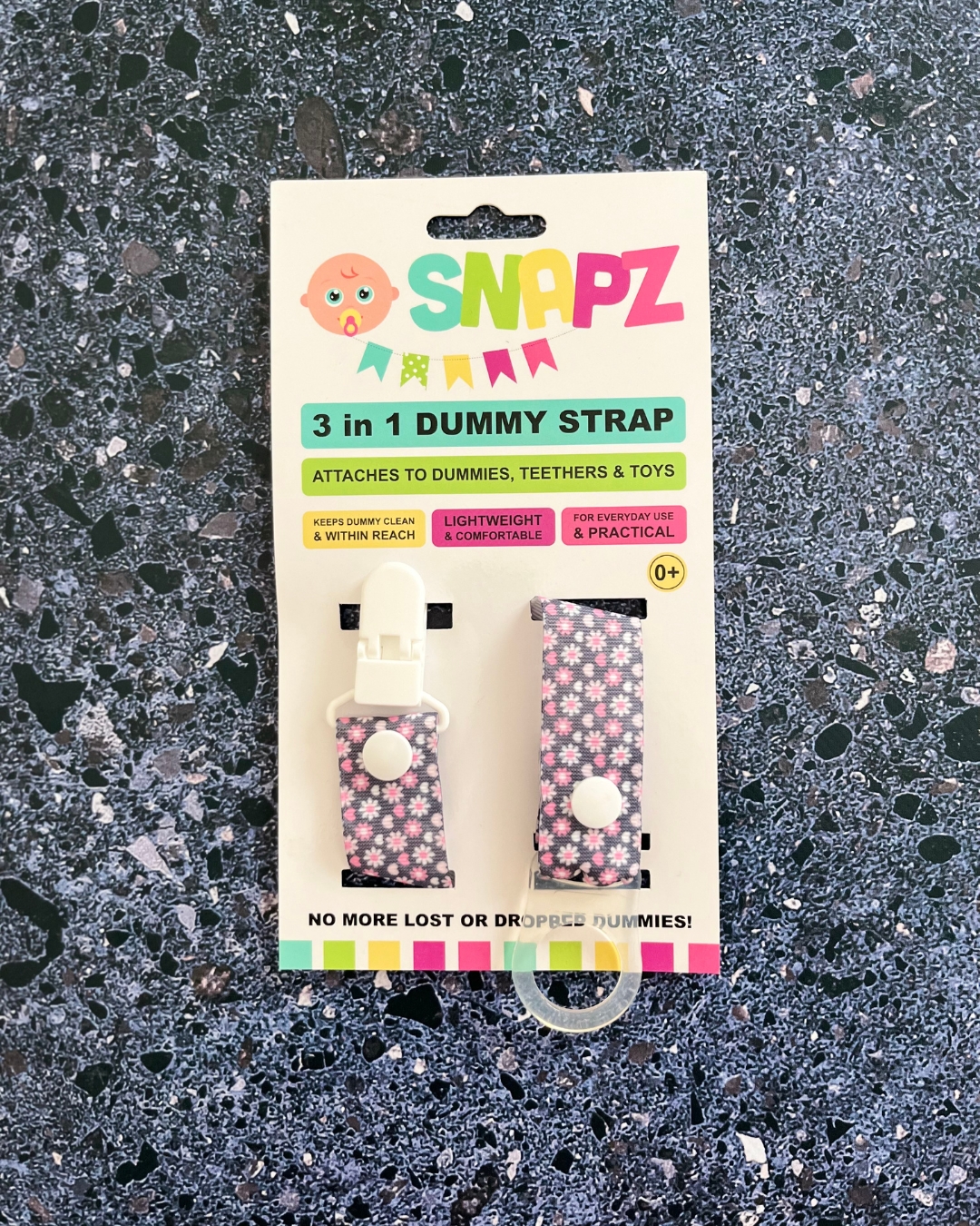 *NEW* Snapz 3 in 1 dummy clip pink flowers