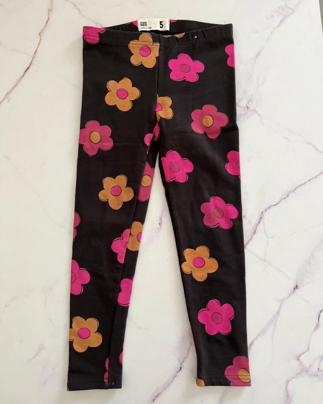 Cotton On brown flower pants 5Y