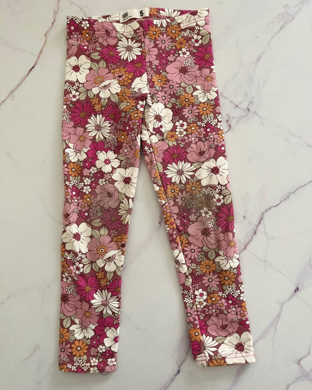 Cotton On purple flower pants 5Y