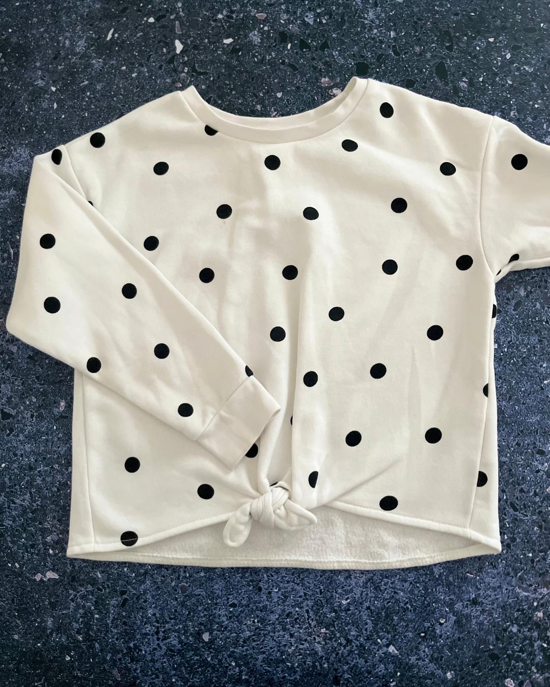 H&M white polka dot sweater 4/6Y