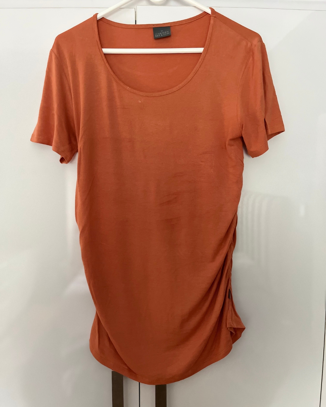 Cherry Melon orange maternity top Medium