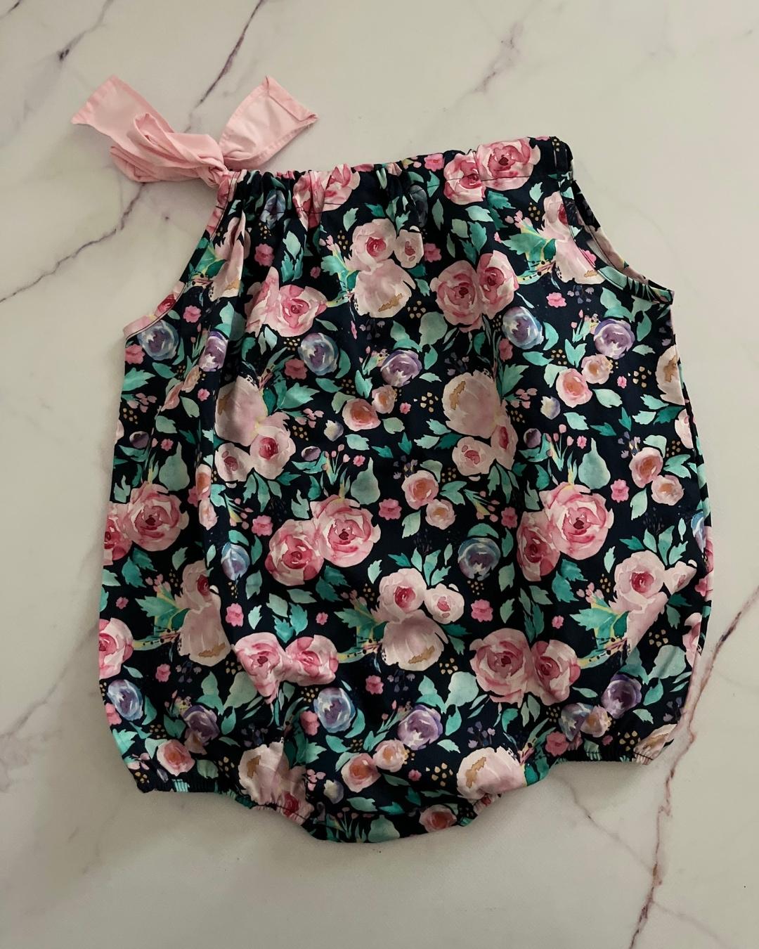 *NEW* Home Grown African navy roses romper 18/24M